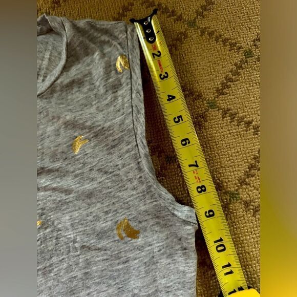 J. Crew gray sleeveless T-shirt with gold foil banana design S NWOT - Picture 11 of 12